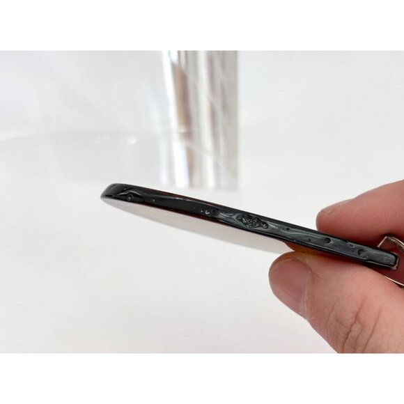 Brown Polished Agate Crystal Freeform Shaped Large Silver Toned Vintage Pendant - Picture 4 of 10